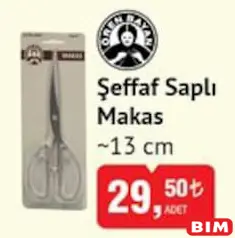 ÖREN BAYAN ŞEFFAF SAPLI MAKAS 13 CM
